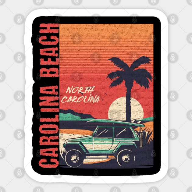 Carolina Beach, NC Summer Vacation Trip Sticker by Contentarama